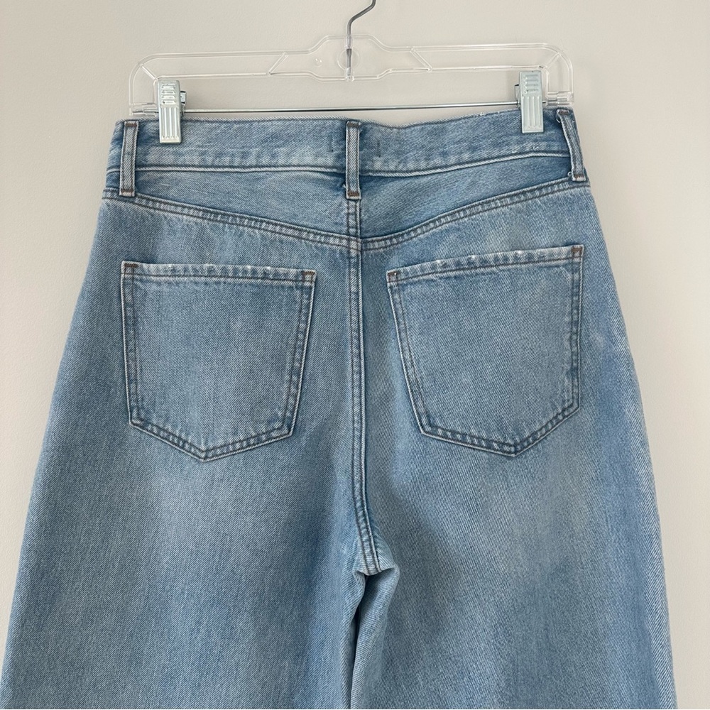 Express Women’s Wide Leg High Rise Jeans Classic Blue Casual Straight Size 4 - Picture 8 of 16